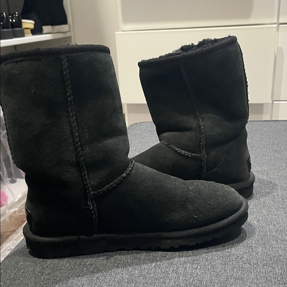 UGG Women’s Classic Black Suede Boots with Shearling Lining

Excellent Condition